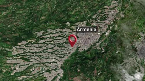 Videohive - Armenia City Map Zoom (Colombia) from Space to Earth - 47784256