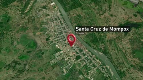 Videohive - Santa Cruz De Mompox City Map Zoom (Colombia) from Space to Earth - 47784349