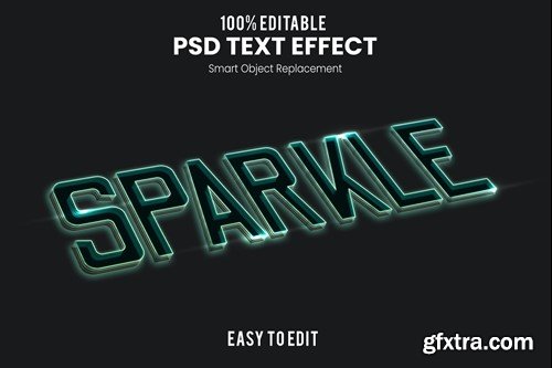 Sparkle Text Efect PSD J3V9Q84
