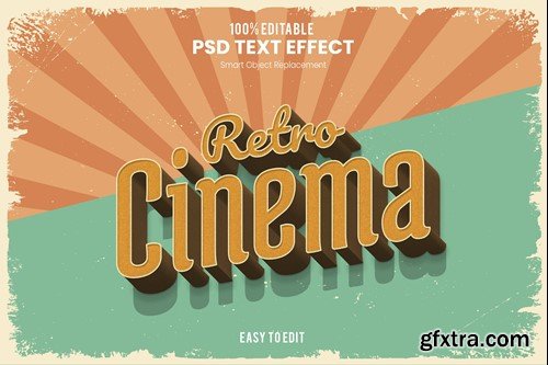 Retro Cinema - Vintage Bold 3D Text Effect QYS4DEB