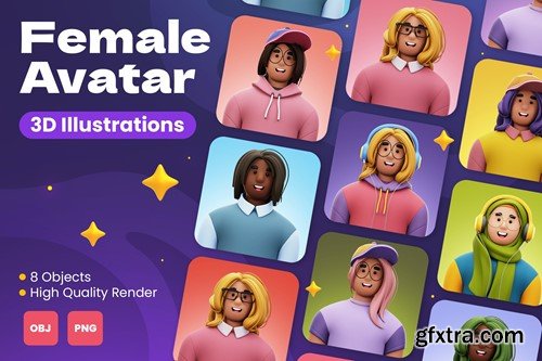 Female Avatar 3D Illustrations TRDQY9A