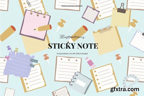 Sticky Notes Illustrations FJN7QPV