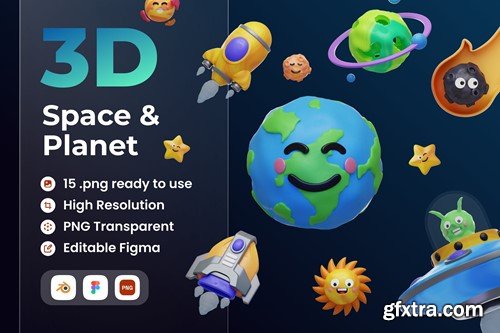 Space and Planet 3D Illustration BRB5S6H