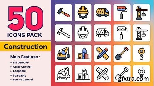 Videohive Dual Icons Pack - Construction Icons 47865688