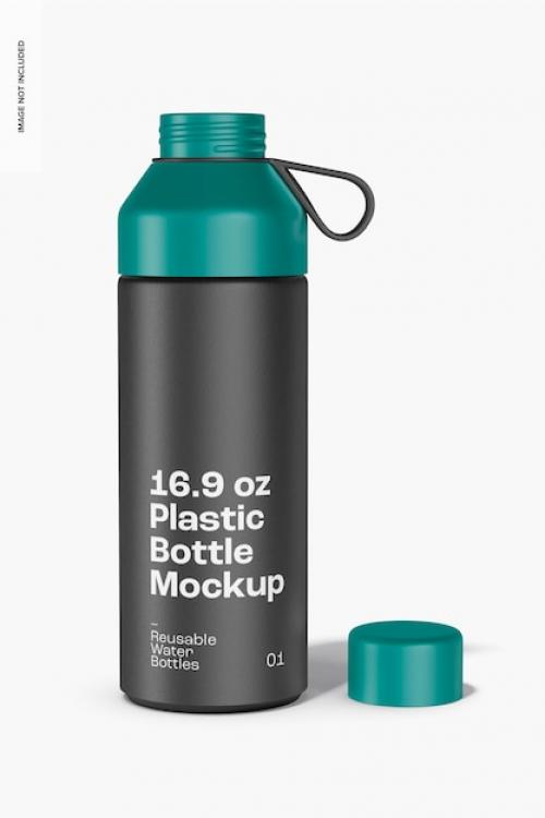 Premium PSD | 16.9 oz plastic bottle mockup, front view Premium PSD