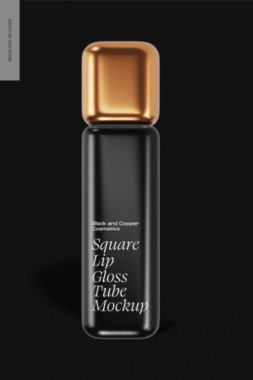 Premium PSD | Square lip gloss tube mockup, top view Premium PSD