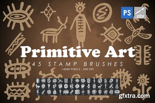45 Primitive Art Photoshop Stamp Brushes ZP7SRH8