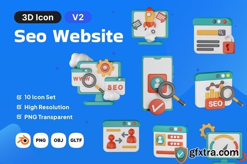 SEO Website V2 3D Icon Pack USQYLZQ