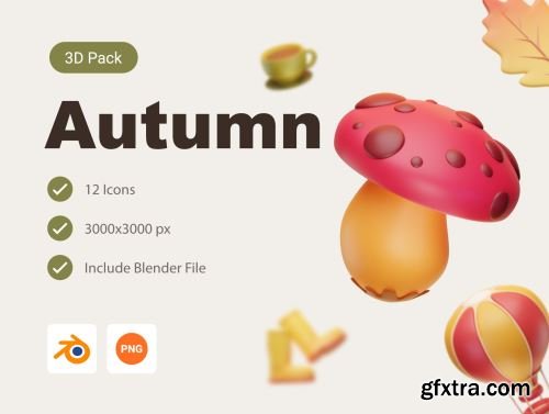 Autumn 3D Icon Pack Ui8.net