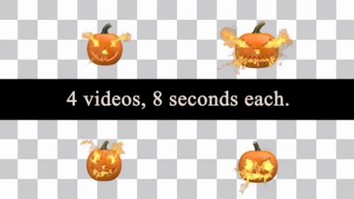 Videohive - Jack O Lantern Fire Pumpkins Pack - 47929459