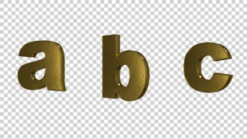 Videohive - Alphabet Letters Pack A To Z Small Letter Golden - 47936148