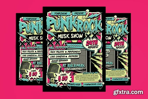 Punk Rock Music Event Flyer Y5Y9ACD