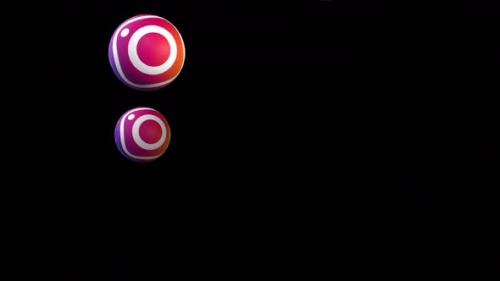 Videohive - Round Animated Instagram Logos Alpha Channel - 47900910