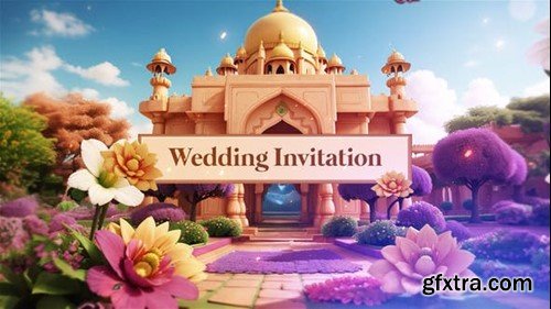 Videohive 3D Indian Character Design Wedding Invitation Slideshow 47980965