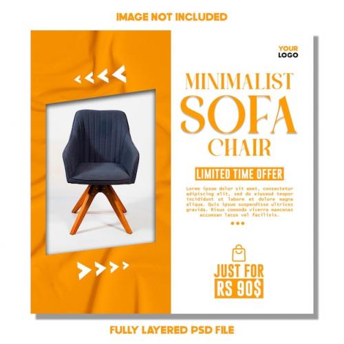 Premium PSD | Special psd minimalist sofa chair social media poster design Premium PSD