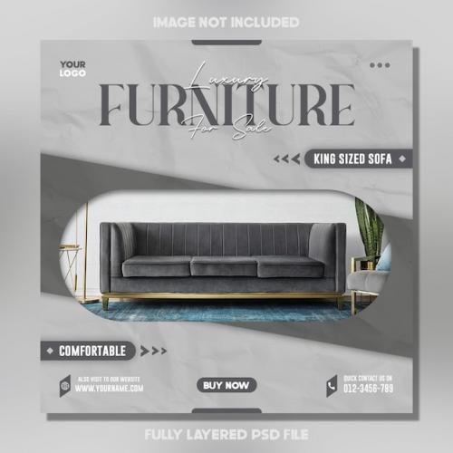 Premium PSD | Psd luxurious furniture sale social media poster design Premium PSD