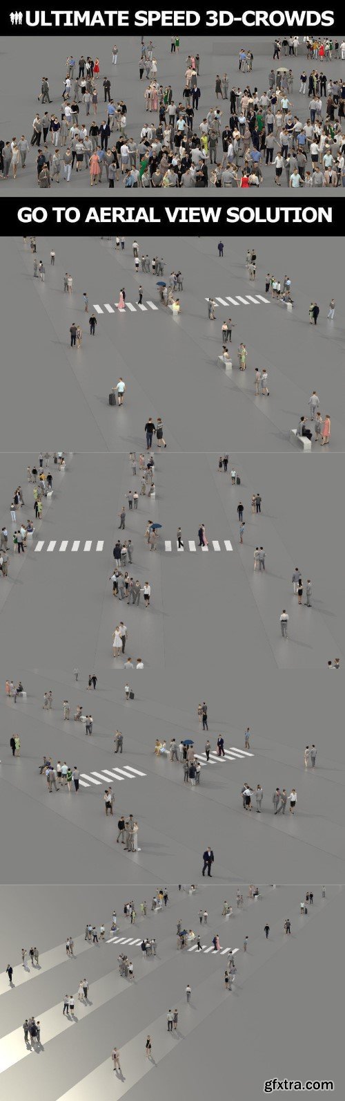 3D PEOPLE CROWDS - TOTAL PACK - ULTIMATE SPEED SOLUTION Low-poly 3D model