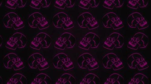 Videohive - 2 D Skulls Pink Motion Pattern - 47910077