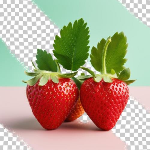 Premium PSD | Isolated ripe red strawberries on transparent background Premium PSD