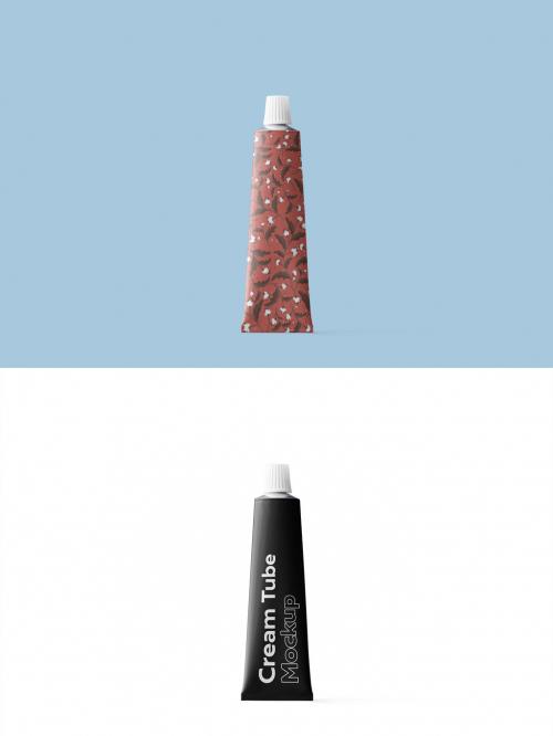 Mockup of customizable cream tube and lid with customizable background 640129263