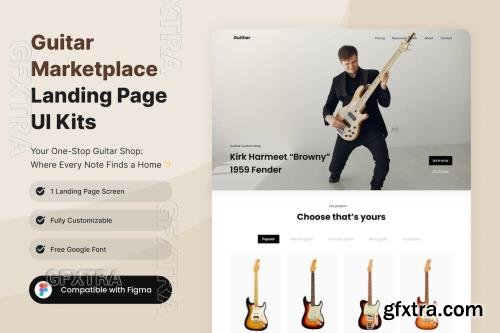 Guitar Marketplace Landing Page UI Kit FTW6LV7