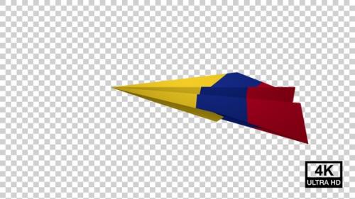 Videohive - Paper Airplane Of Colombia Flag V2 - 47961395