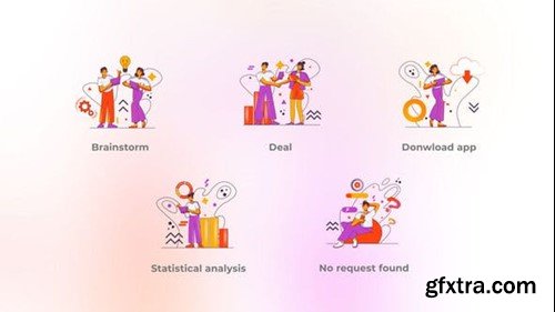 Videohive Statistical Analysis - Flat Concepts Orange Purple Cloud Accent 48016854