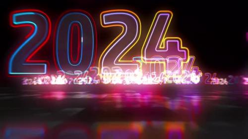 Videohive - 2024 year abstract cyberspace loop animation - 47964016