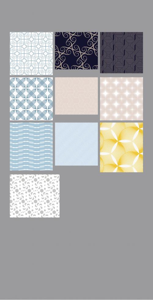 Pastel Colored Simple Geometric Seamless Pattern Collection 640476803