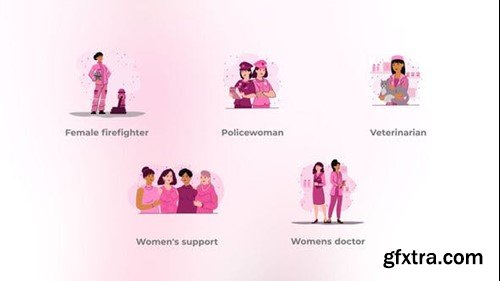 Videohive Medicine and Defense - Flat Female Elements Concept 48039344