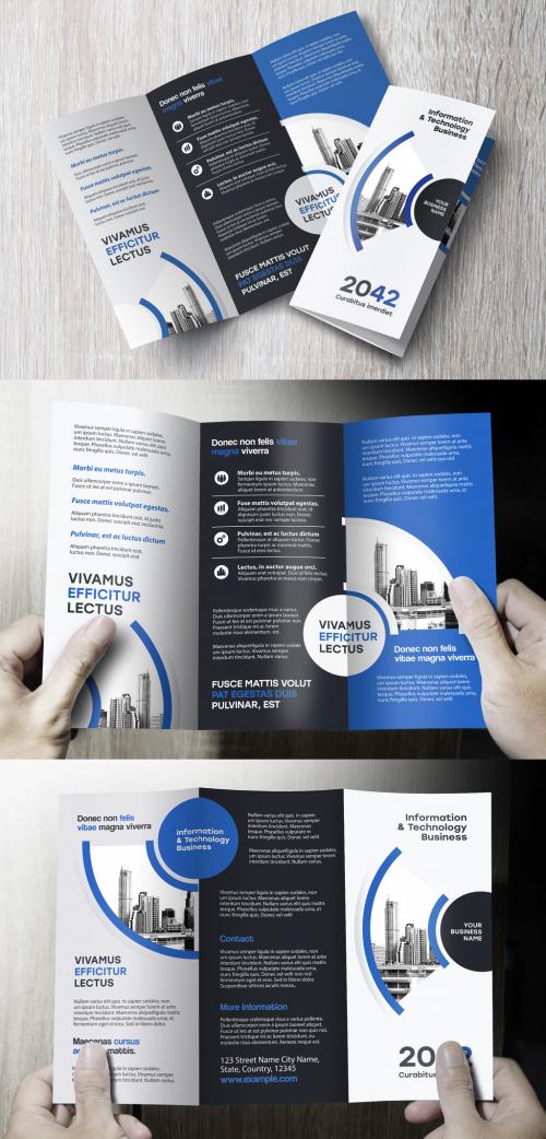 Blue Trifolds Brochure Layout 640119920