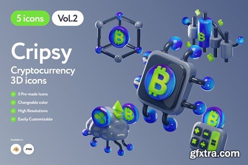 Cripsy - Cryptocurrency Dark 3D Icons Vol.2 549AXBK
