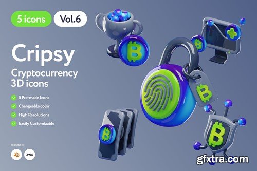 Cripsy - Cryptocurrency Dark 3D Icons Vol.6 VAUHPL7