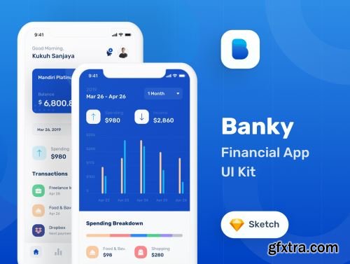 Banky - Finance App UI Kit Ui8.net