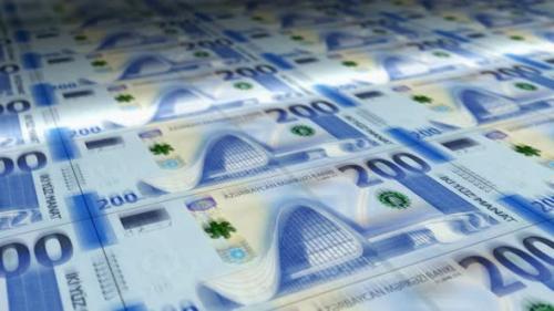 Videohive - Azerbaijan Manat money sheet printing seamless loop - 47968817