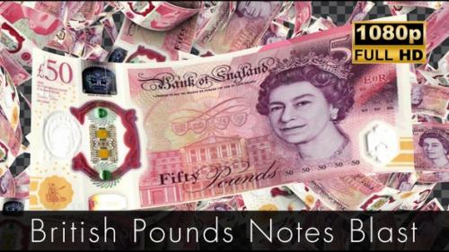 Videohive - British Pounds Notes Blast | British Pounds Notes explode in a dramatic burst - 47970468