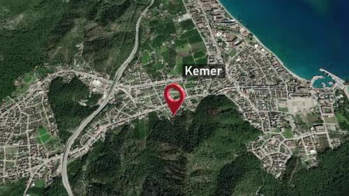Videohive - Kemer City Map Zoom (Turkey) from Space to Earth - 47970587