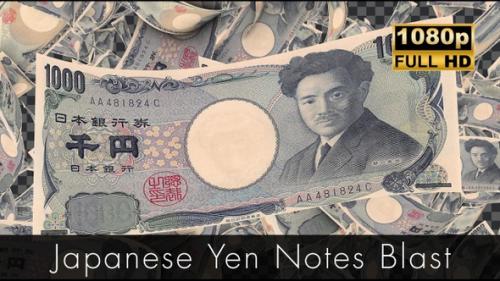 Videohive - Japanese Yen Notes Blast | Japanese Yen Notes explode in a dramatic burst - 47971076