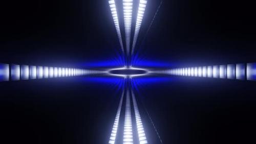 Videohive - Blue And Light Blue Sci-Fi Blinded Ellipse Tunnel Background Vj Loop In 4K - 47952993