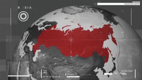 Videohive - Cyber Hud Map Of Russia - 47954082