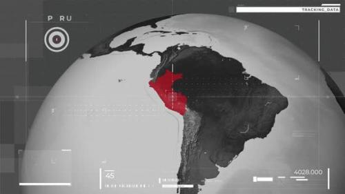 Videohive - Cyber Hud Map Of Peru - 47954085