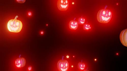 Videohive - Halloween Falling Pumpkins Seamless Loop - 47955206