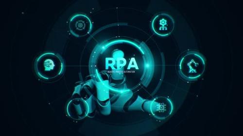 Videohive - RPA Robotic Process Automation robotic touchscreen - 47958665