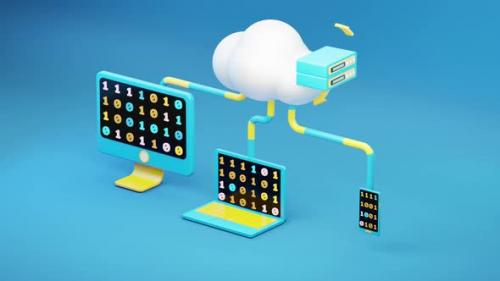 Videohive - Any device up load to cloud computing minimal. - 47959986