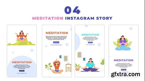 Videohive Meditation Animation Vector Assets Instagram Story 48059397