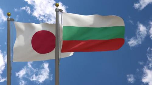 Videohive - Japan Flag Vs Bulgaria Flag On Flagpole - 47962449