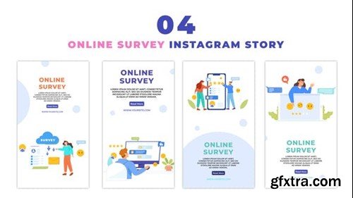 Videohive Flat Style Online Survey Design Instagram Story 48058874