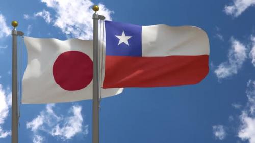 Videohive - Japan Flag Vs Chile Flag On Flagpole - 47962453