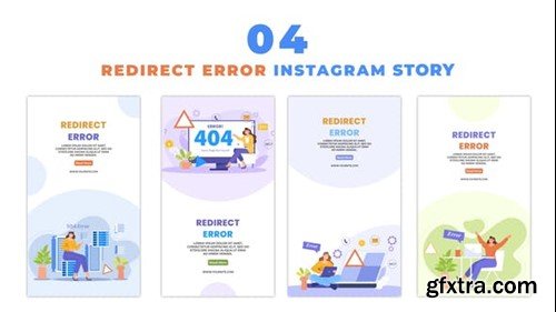 Videohive Redirection Error Flat Vector Animation Instagram Story 48059901