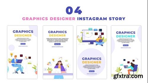 Videohive Animated Graphic Designer Character Instagram Story 48057991